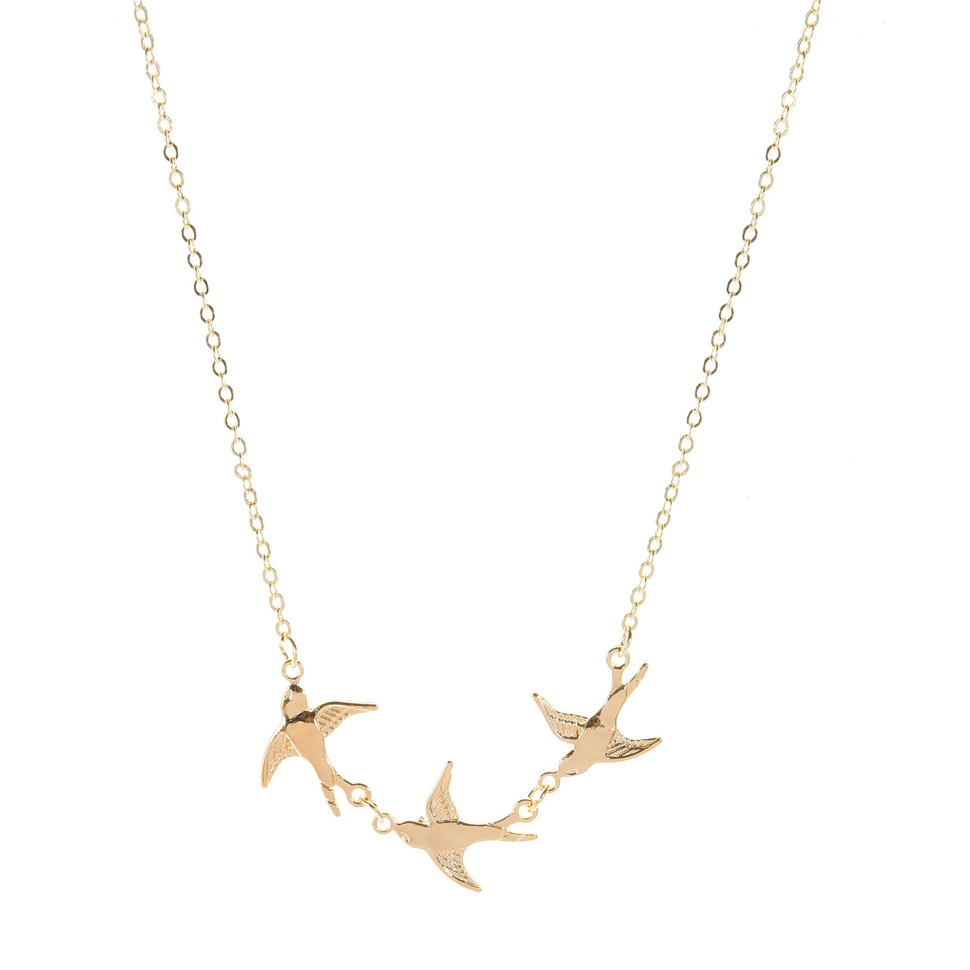 Punk Girl Necklace 2025 Fashion New Wild Temperament Simple Three Bird Necklace Women's Clothing Sale Tourquoise Necklace