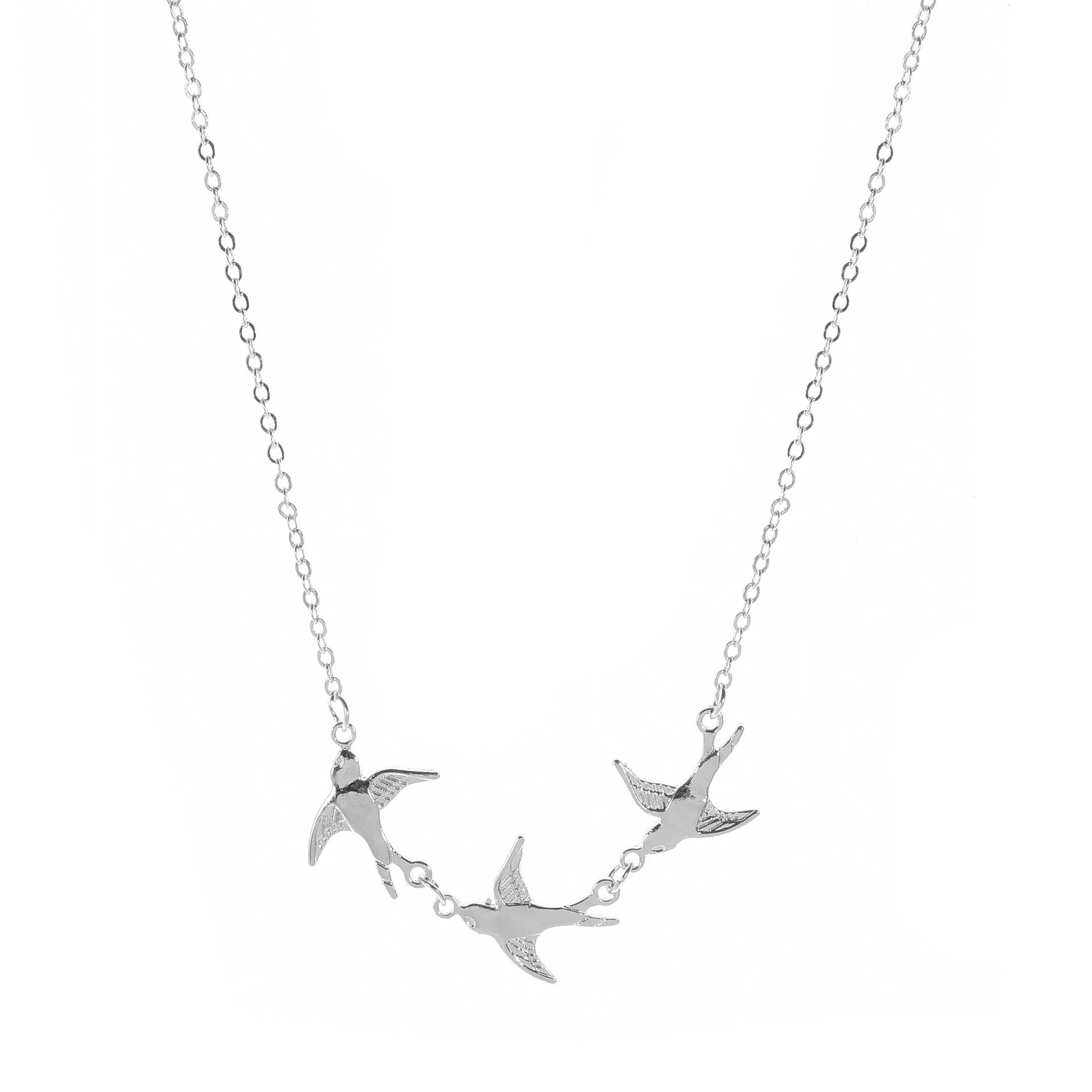 Punk Girl Necklace 2025 Fashion New Wild Temperament Simple Three Bird Necklace Women's Clothing Sale Tourquoise Necklace