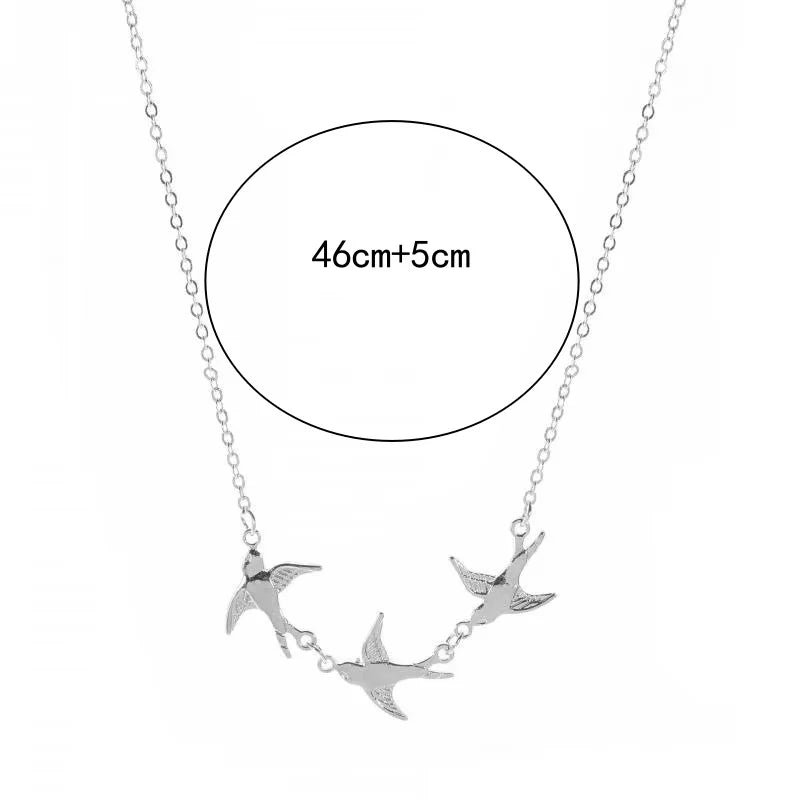 Punk Girl Necklace 2025 Fashion New Wild Temperament Simple Three Bird Necklace Women's Clothing Sale Tourquoise Necklace